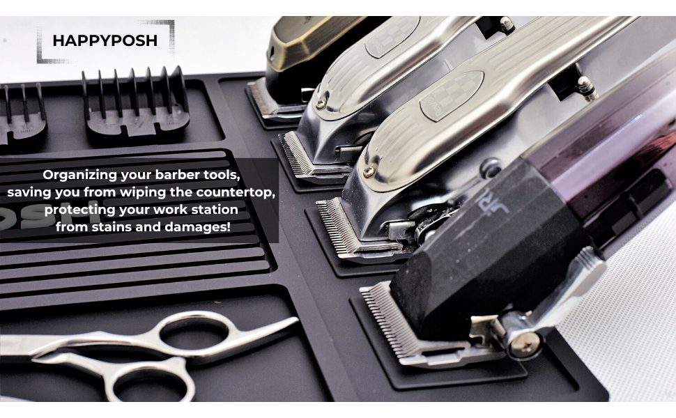 HAPPYPOSH Barber Mat, Barber Mats for Clippers
