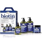 Difeel Biotin Pro-Growth 4-PC Hair Care Gift Set - Includes Shampoo 12oz, Conditioner 12oz, Hair ...