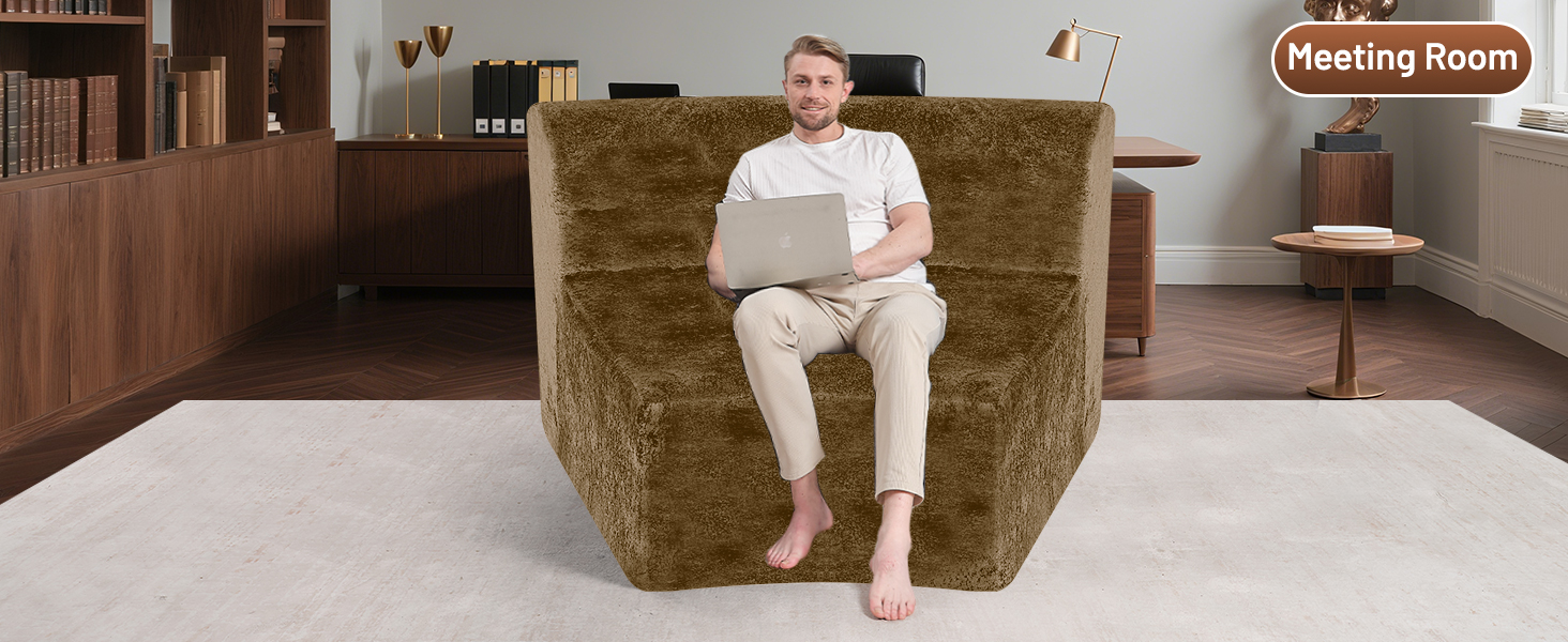 HABUTWAY Modular Sectional Sofa Memory Foam Filled Single Sofa Chair with Deep Seat, Modern Sofa Couches for Living Room Apartment Office, No Assembly Required, Brown 18 sectional curved sofa