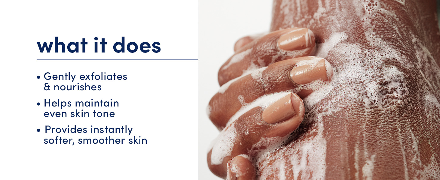 A close up shot of model washing elbow.