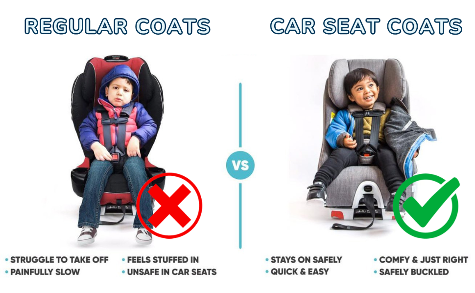 Car Seat Jacket Safe vs not Safe Coat
