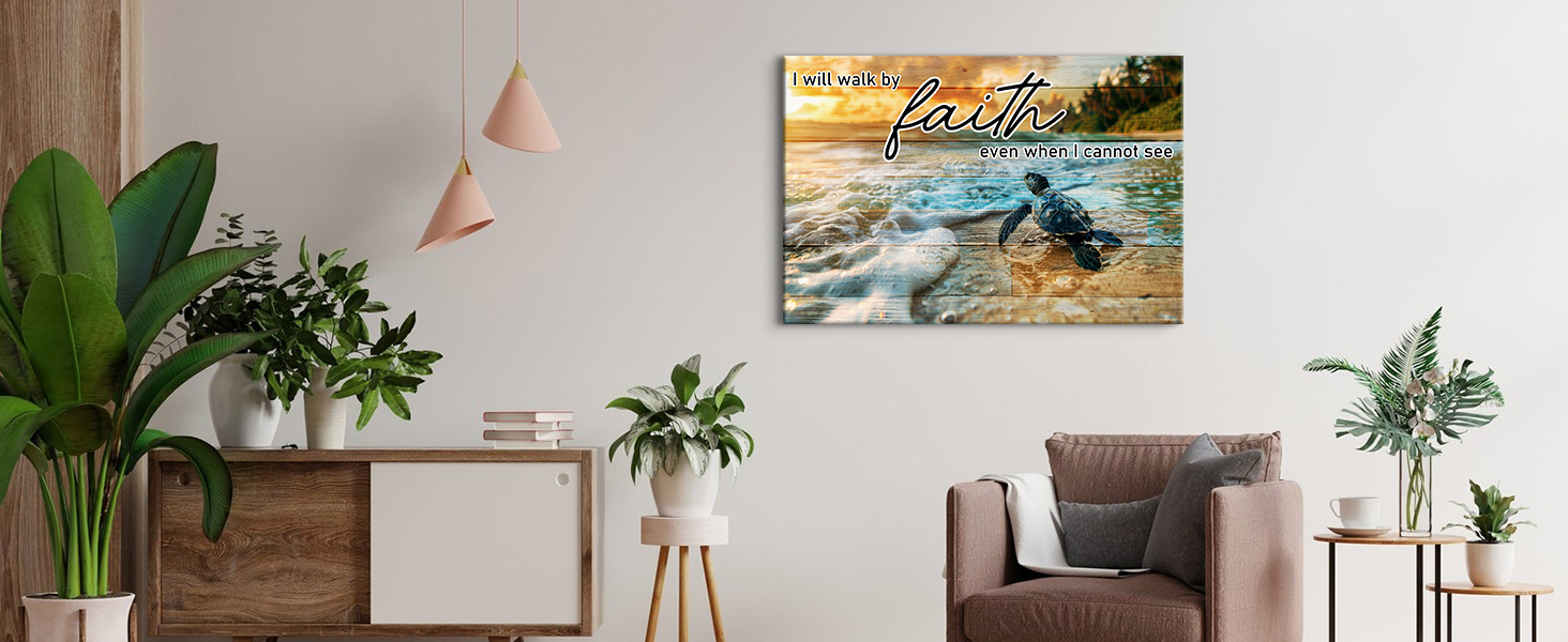 Christian Wall Art Bible Verse Canvas Prints Rustic Beach