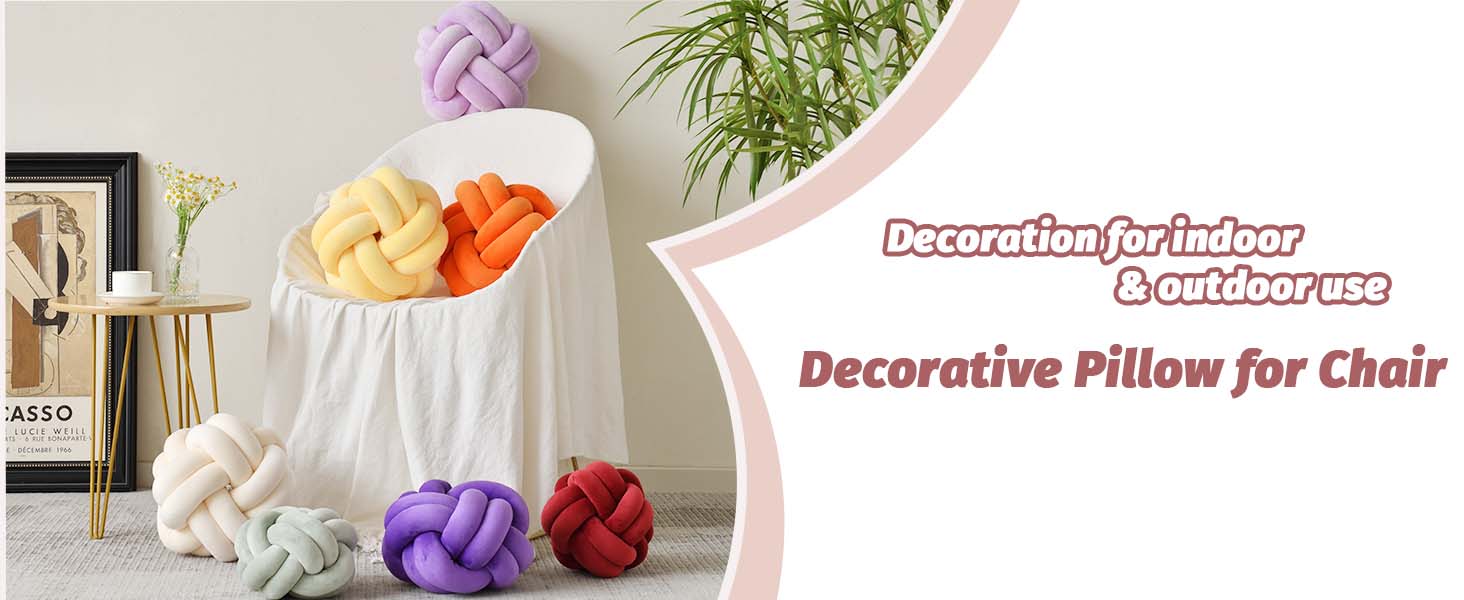 Throw Pillows Knot Ball Cute Knot Ball Pillow for Sofa Couch Bed Decoration