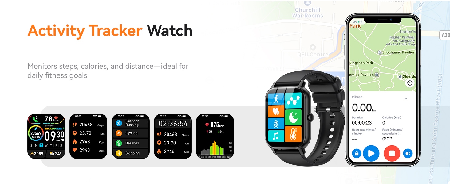 Sport smart watch for men women