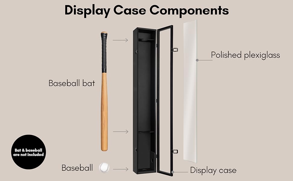 american baseball bat case sport holder rack hobby enthusiast art artwork gallery professional
