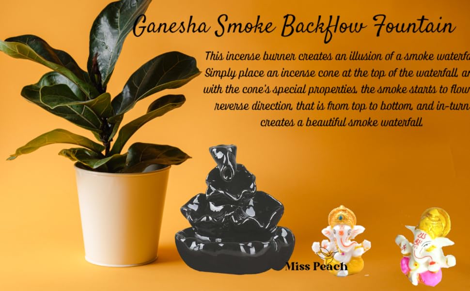 BECKON VENTURE Ganesh Smoke Fountain for Home décor with 10 Smoke Back
