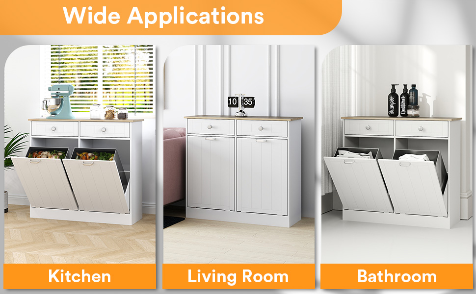 double trash can cabinet