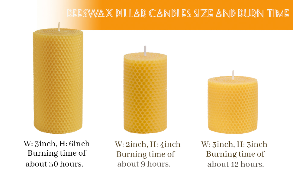 bees wax pillar candles
