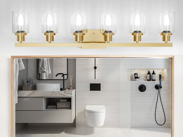 DIKAIDA 6 Light Gold Bathroom Vanity Light,Bathroom Light