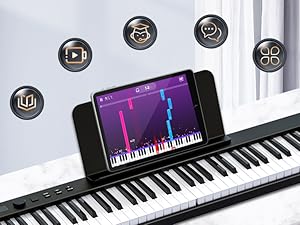 【美品】Veetop 電子ピアノ 88鍵盤 128種音色 ペダル付き ピアノ Amazon | Veetop 電子ピアノ 88鍵盤 【折り畳み式】 充電型 生