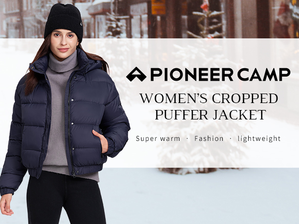 Womens Winter Coats with Hood Cropped Puffer Jacket
