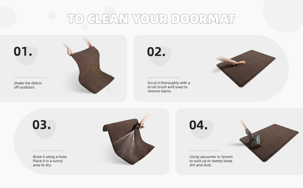 Color G Dark Brown 20"x32" Front Door Mat for Entryway