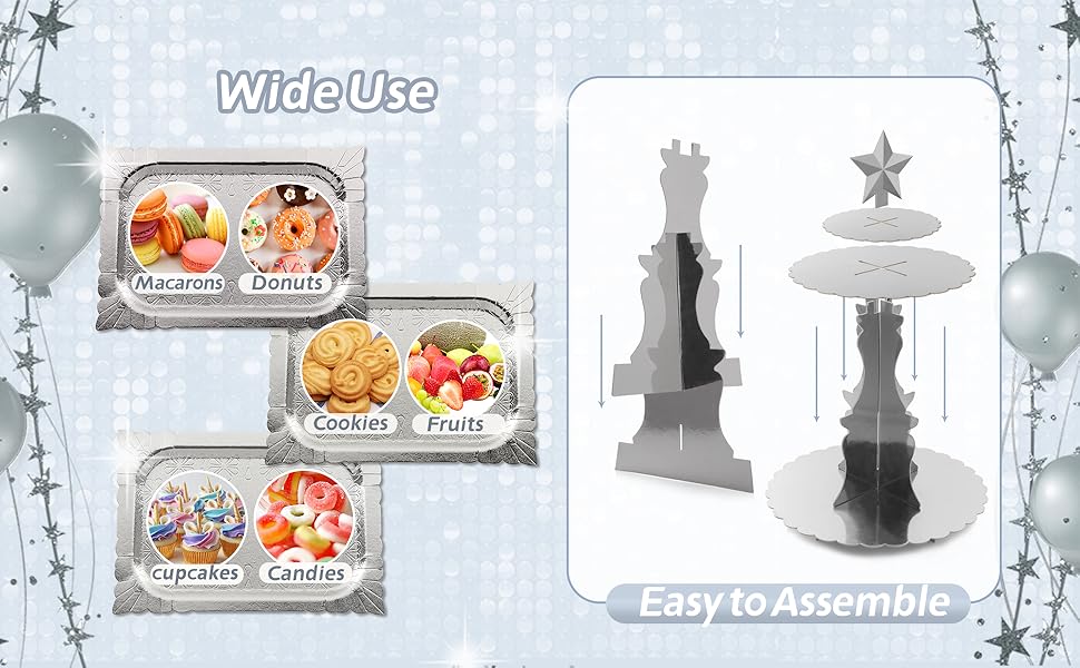 5 Pieces Dessert Table Display Set, DAFURIET Cupcake Stand