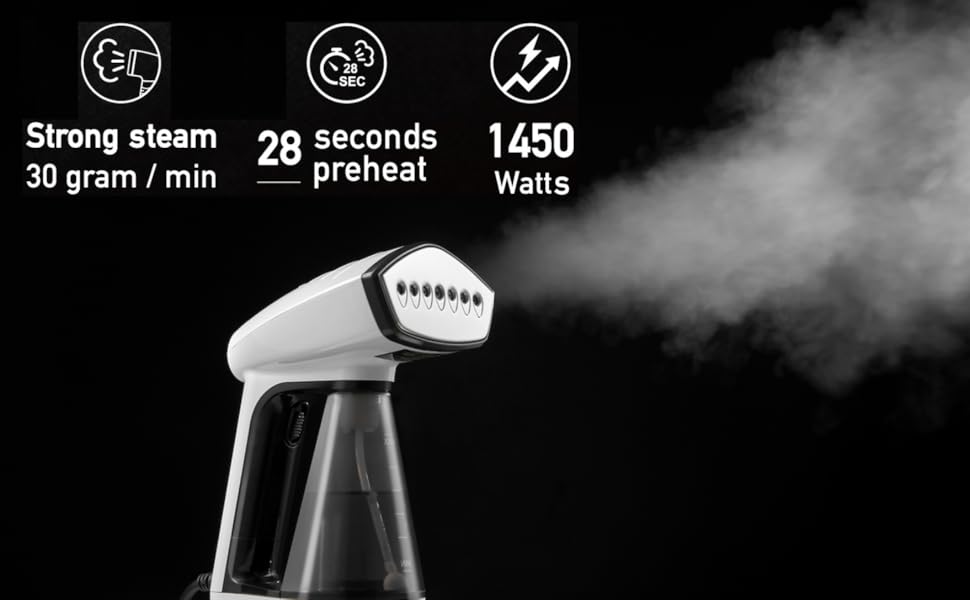 Powerful steam. Turbo Steam output reaches 30 grams per min