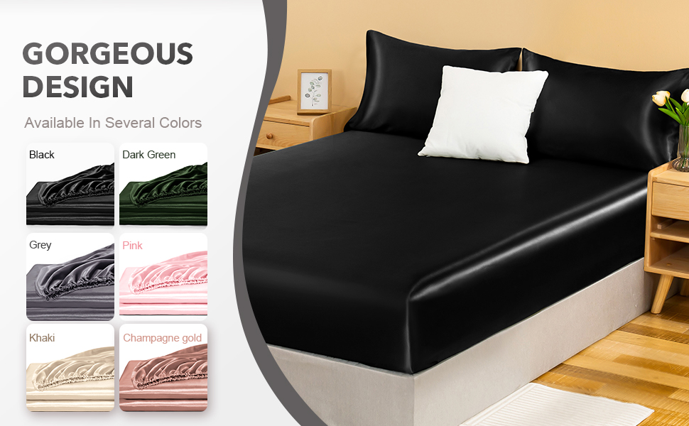 NSGZ Satin Fitted Sheet California King, Single Silky