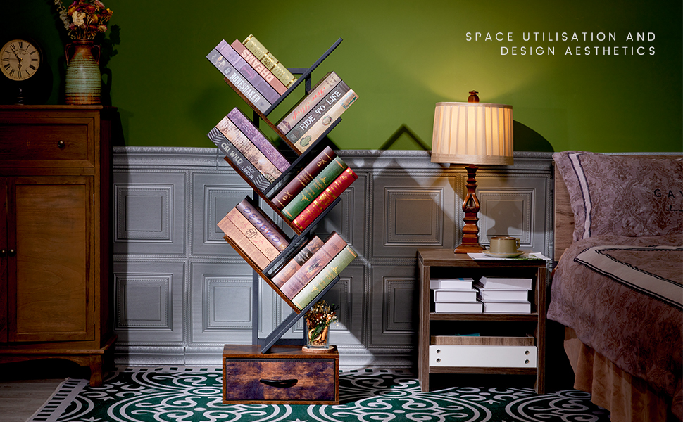 HOYRR Bookshelf,Tree Bookshelf,6 Shelf Tree Bookshelf