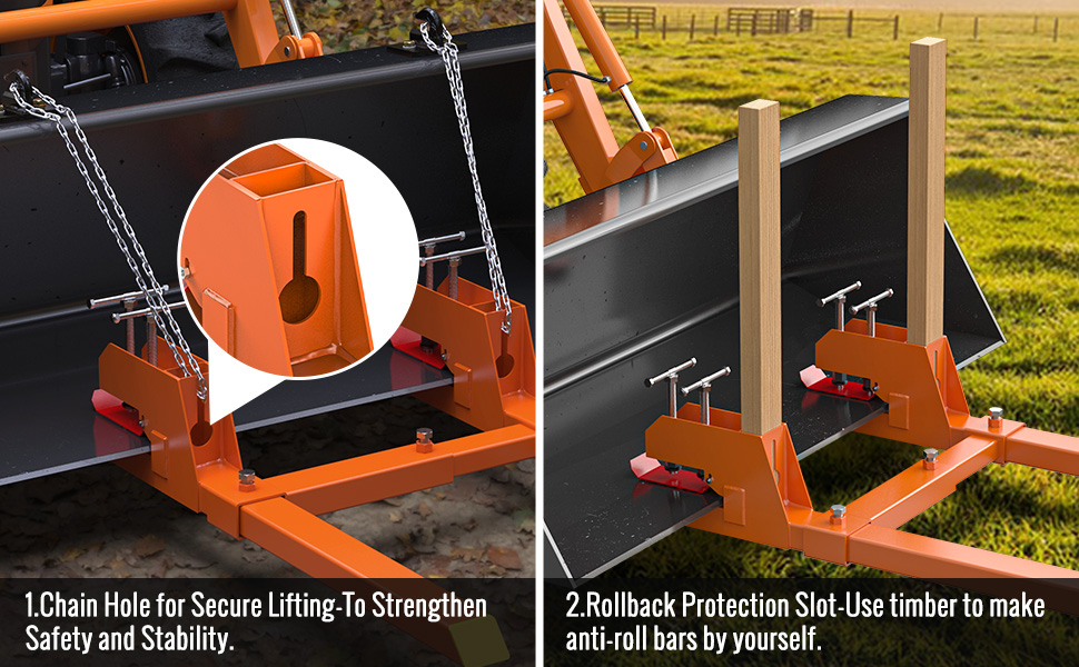 2024 New Upgraded 43" Clamp on Pallet Forks, Tractor Bucket