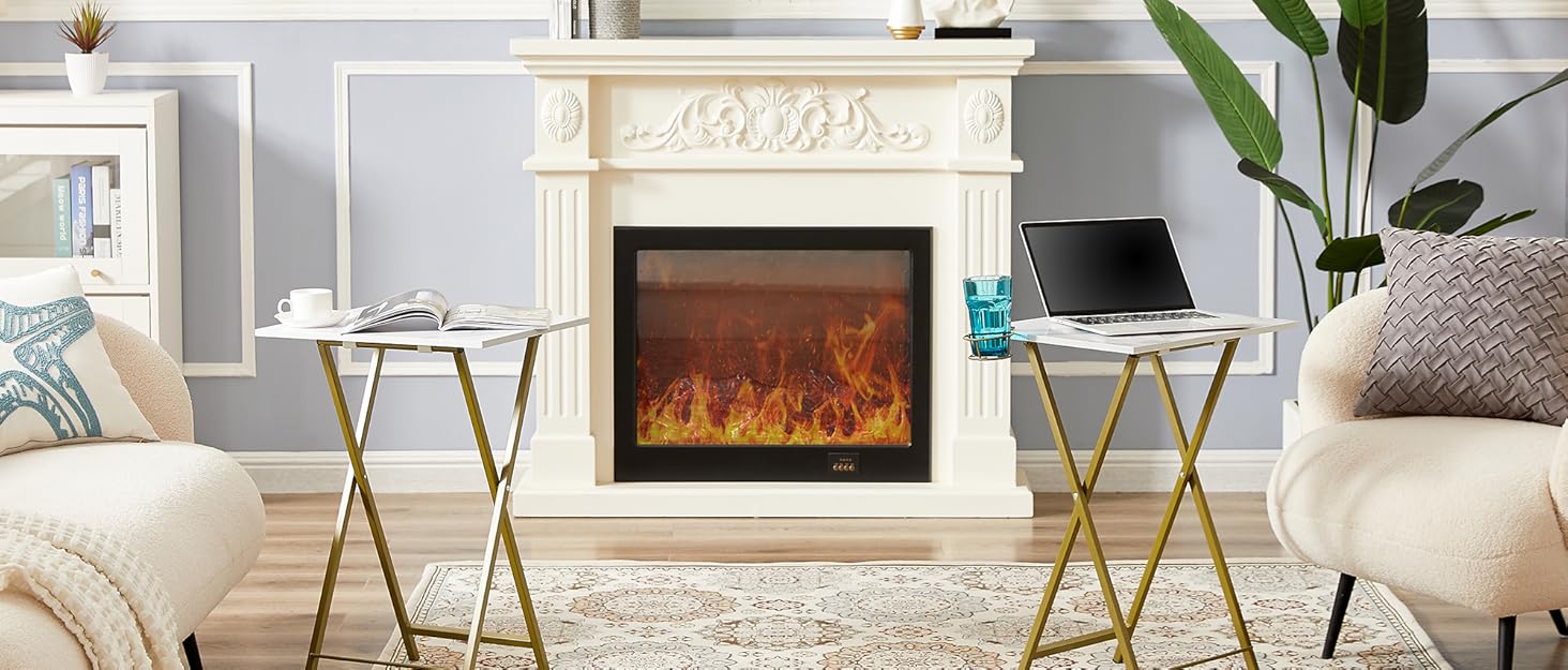 VECELO Folding TV Trays Set of 2, Snack Eating Tables with