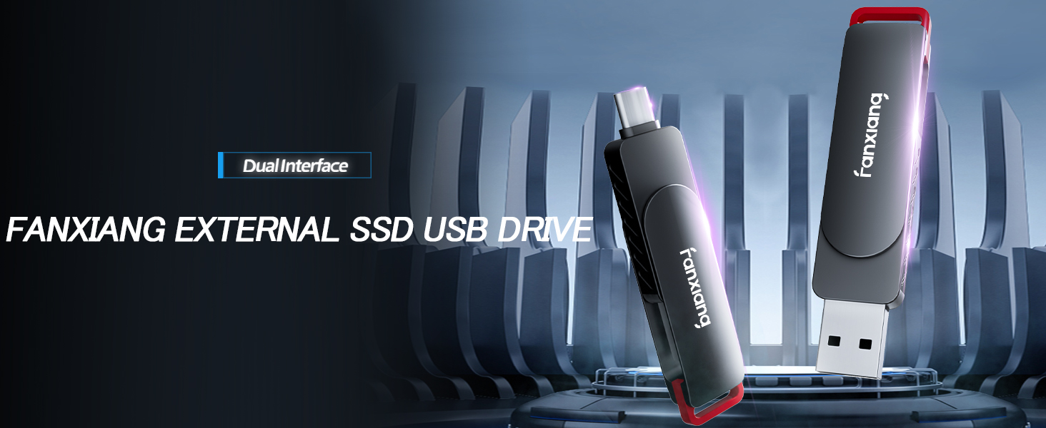 fanxiang 256GB Flash Drive Up to 560MB/s External SSD,Type