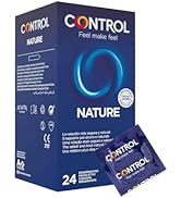 Cajas de productos azules con la etiqueta «CONTROL NATURE» con un embalaje de 24 unidades, que muestran varios ángulos del mismo producto minorista.