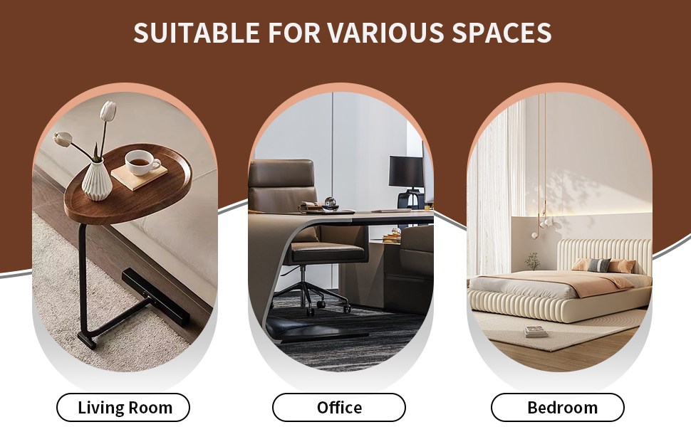 LETESA CShaped Side Table Set of 2, End Table for Couch