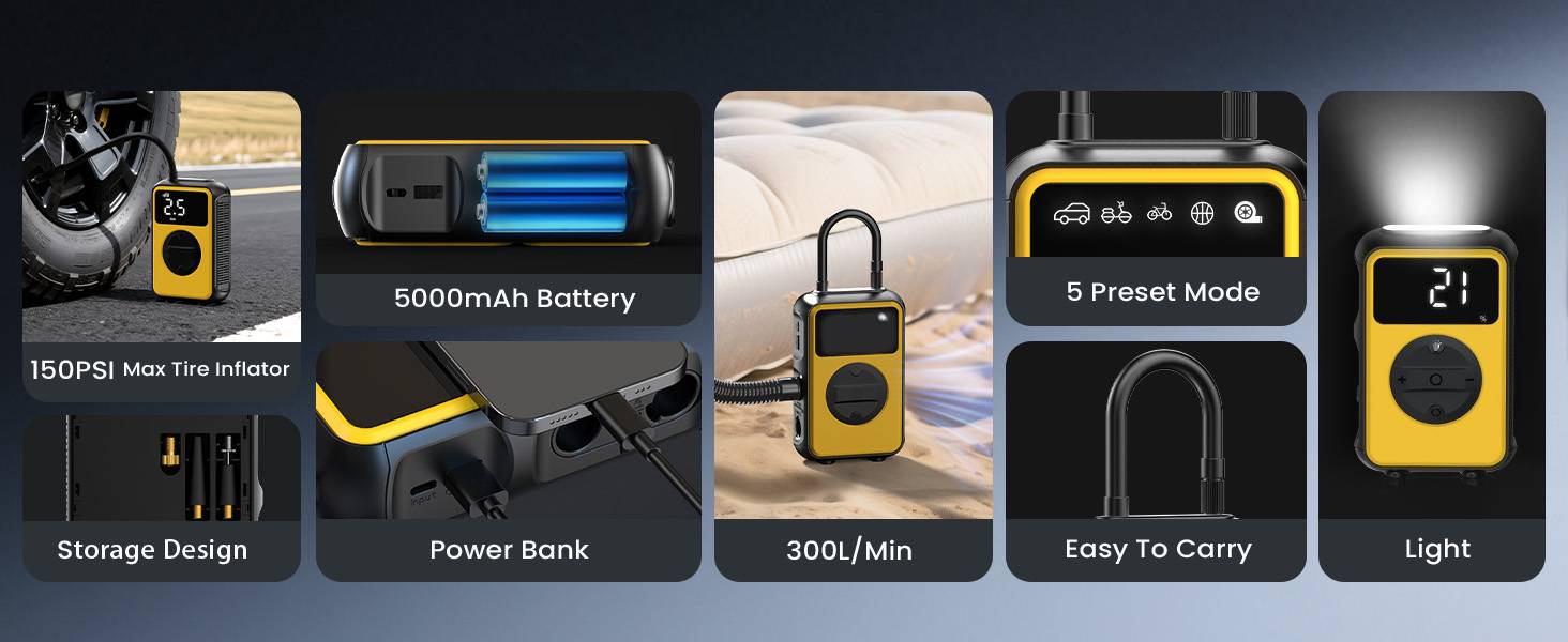 portable tire inflator for car