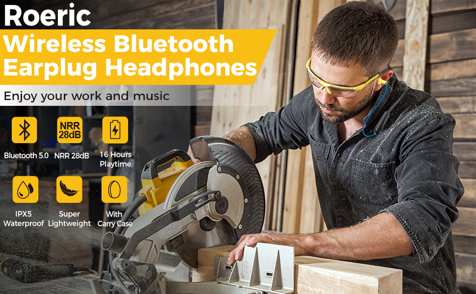 Bluetooth Earplug Headphones, Neckband Bluetooth Ear Plugs Wireless