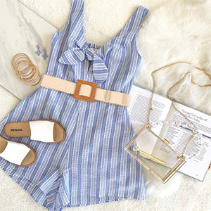 buckle fashion belt plus size straw elastic belts