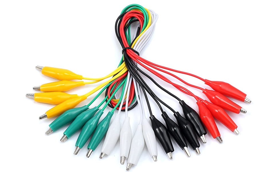 5色　30本セットテスターワイヤー 50cmダブルエンド電気テスト用ケーブル YFFSFDC 5色30本セットテスターワイヤー 50cmりワニ口クリップ