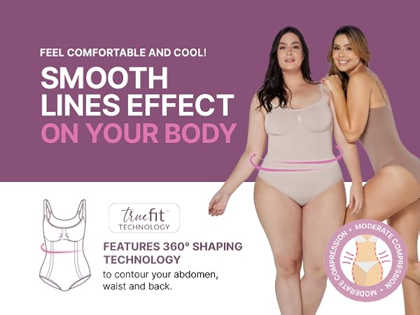 CURVEEZ Bodysuit for Women Tummy & FUPA Control Shapewear
