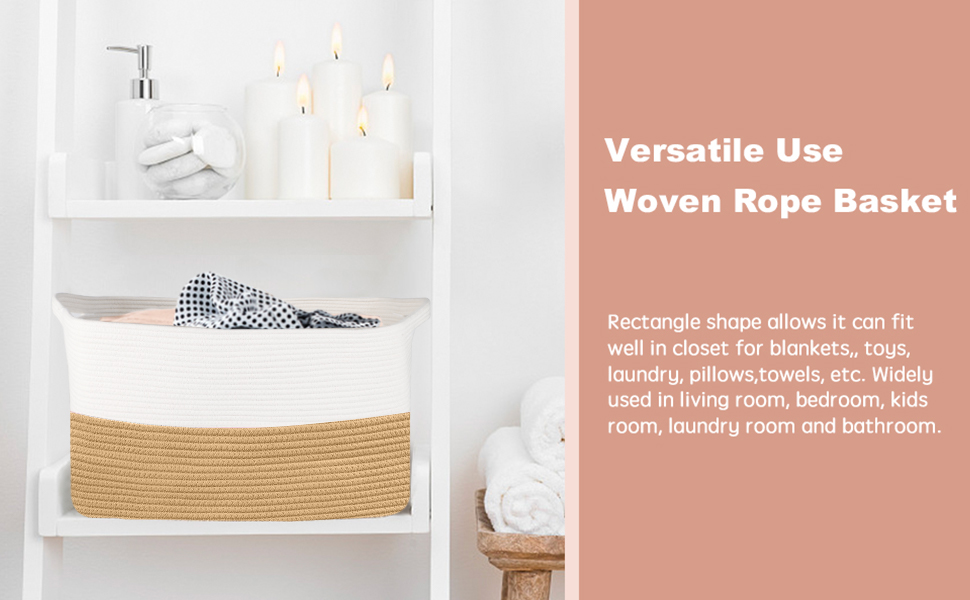 MEGASKET Extra Large Baskets for Organizing, 23.6" x 15.7