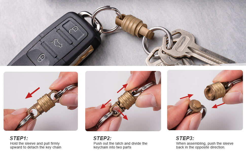 アクセサリー MOUTRECONTAILOR Quick Release Key Chain TISUR Quick Release Keychain, Small Locking Carabiner Clip