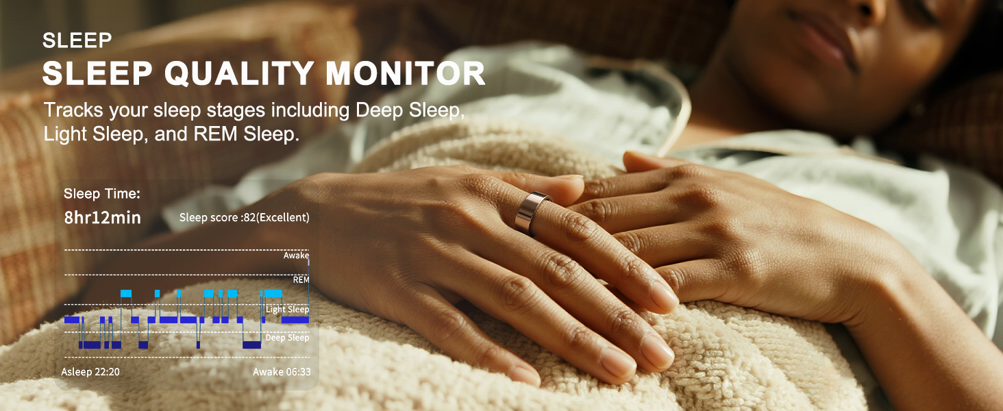 Tracks your Sleep Stage include Deep Sleep Light Sleep and REM Sleep Overnight Heart Rate Monitoring