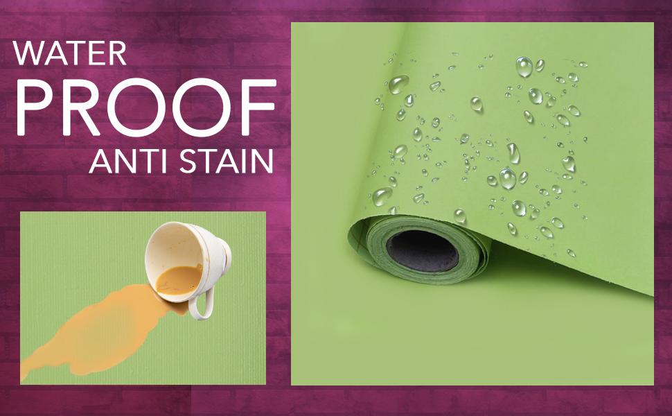 wolpin Wall Stickers Wallpaper Trendy Home Interior (45 x 300 cm) Living Room Decoration Self Adhesive Latest Pastel Colour DIY, Green green pastel color wall stickers wallpaper, waterproof, anti stain, decal, DIY, Self adhesive PVC