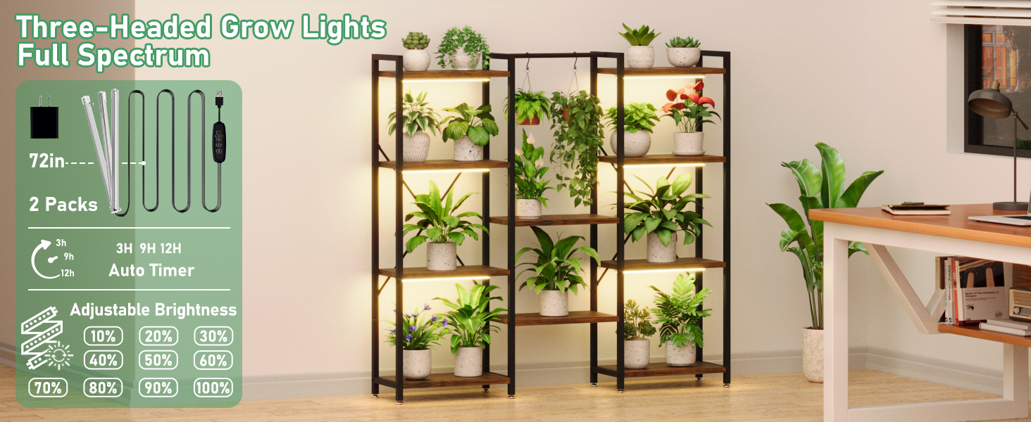 Plant Stand Indoor with Grow Lights
