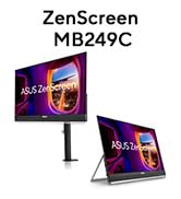 ASUS ZenScreen 24” 1080P Portable USB Monitor (MB249C) - FHD, IPS, Type-C, Speaker, Multi-stand D...