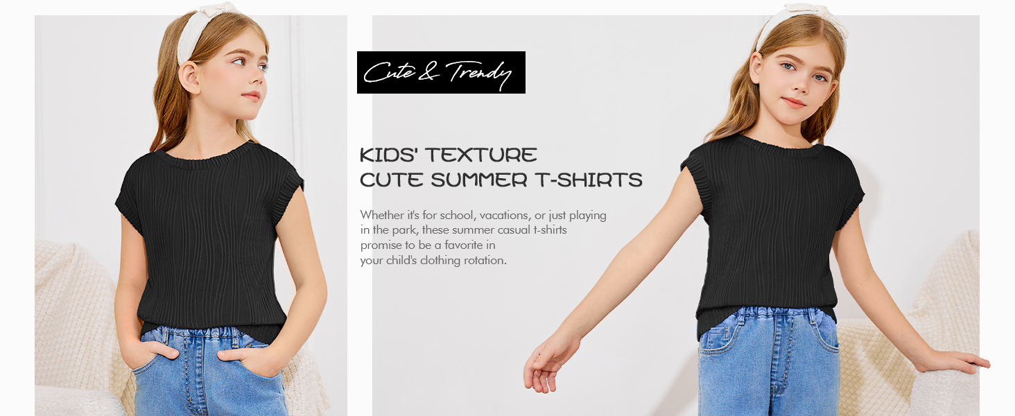 Kids' Texture Cute Summer T-shirts