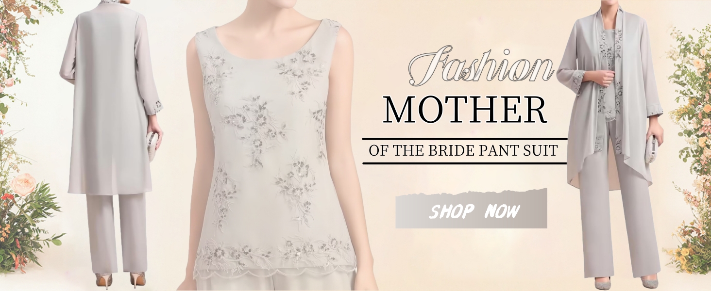 Amazon.com: 3 Piece Mother of The Bride Pant Suits for Wedding with
