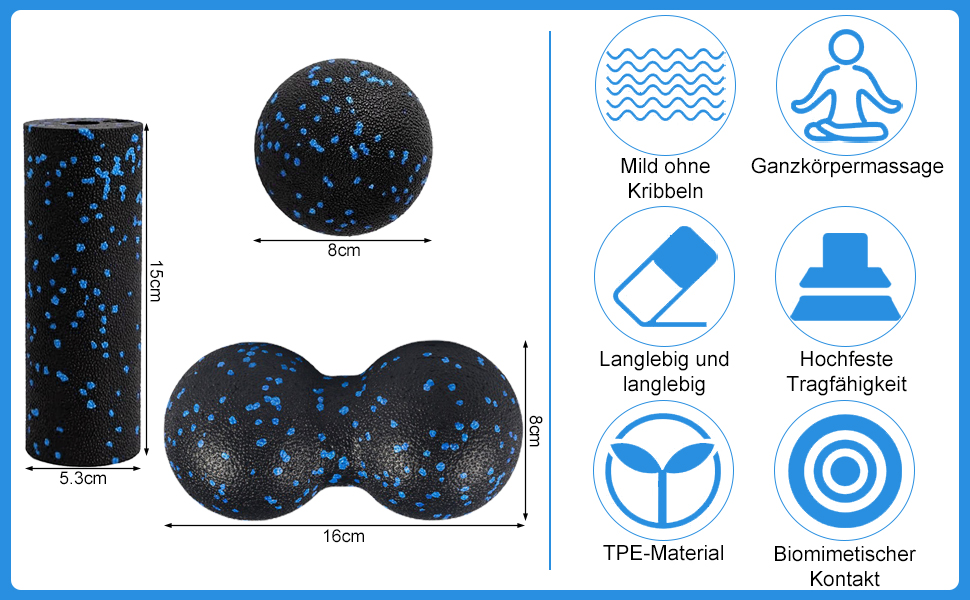 Faszienball und Faszienroller Set