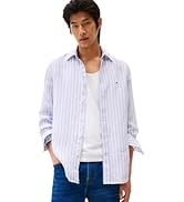 Tommy Hilfiger Men's Long Sleeve Casual Linen Button Down Shirts in Regular Fit