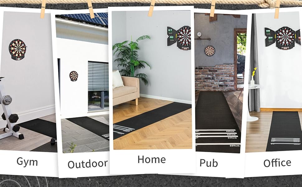 Darts Mat Rubber Dart Board Mat Non Slip Target Darts Mat with 4