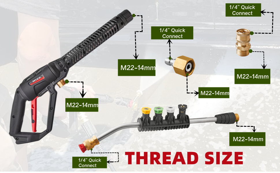 Powerful Nixx Pressure Washer Gun with Curved Angled Lance