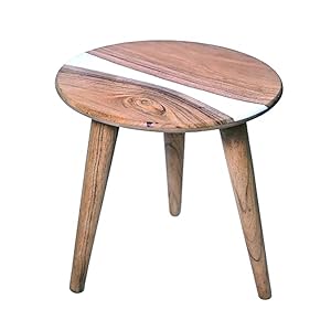 Beautiful Antique Wooden Fold-able Epoxy Side Table