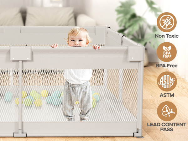 (*´∀｀*)★k.  BABA & ZIZI Amazon.com : ZEEBABA Extra Large Baby Playpen - 69×59in