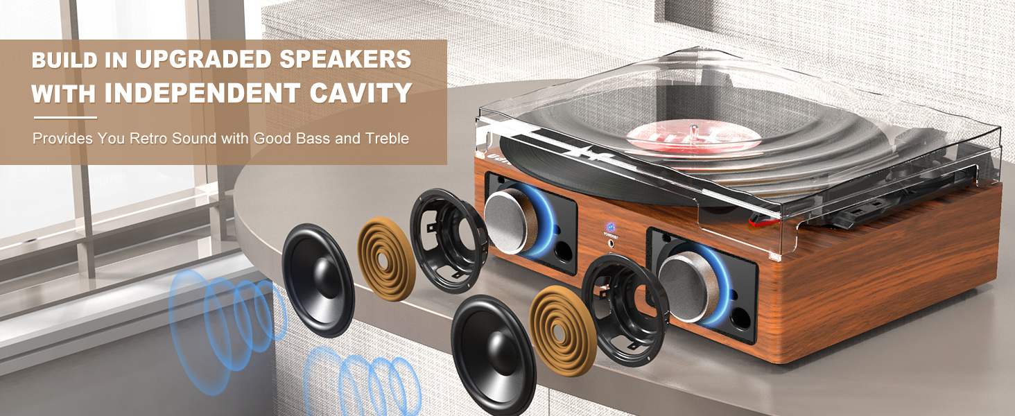record player with speakers