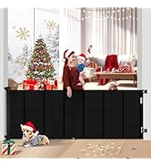 Upgrade 120 inch Retractable Baby Gates Extra Wide with Reinforced Strip Design to Prevent Crawli...