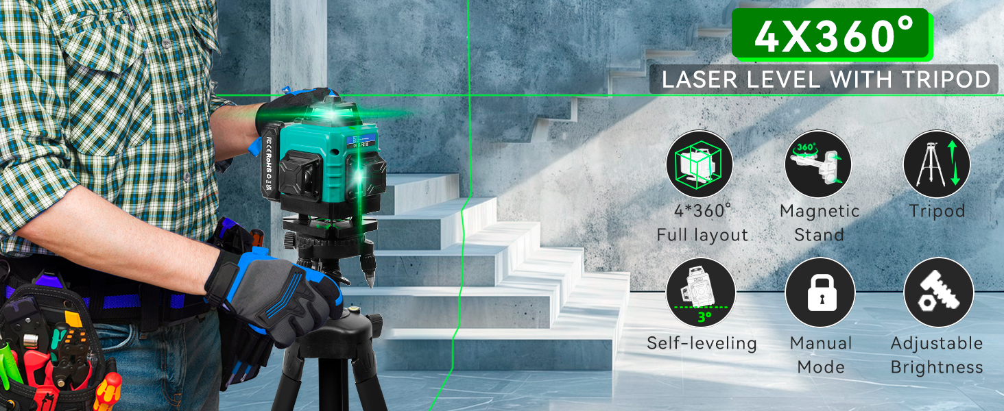 laser level with tripod