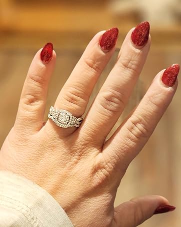 sheloves jewellery wedding engagement ring set for women 925 sterling silver cubic zirconia cz gift