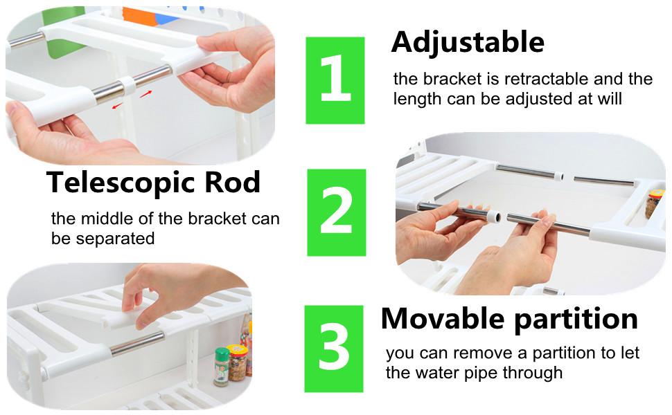 Cozywind Under Sink Rack Shelf Organiser Expandable Under Sink Storage