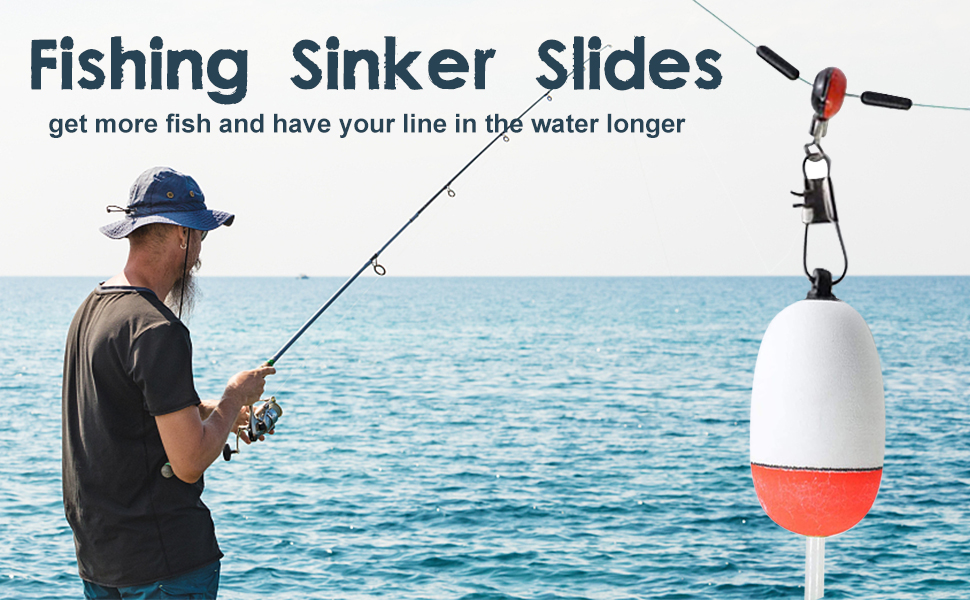 Fishing Line Sinker Slides Fishing Floats Connector Rolling Fishing Swivels with